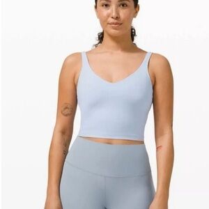 Lululemon Align Cropped Tank Top Women's 14 Blue Active Stretch
